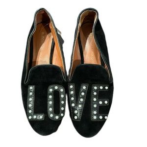 REBECCA MINKOFF “LOVE” SUEDE FLATS